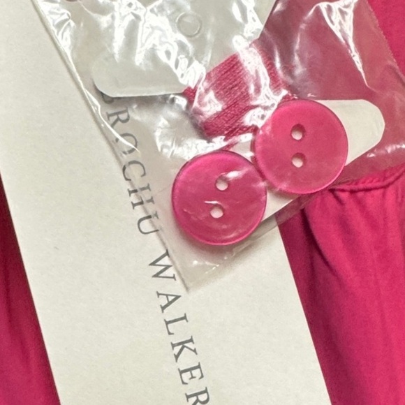 NWT [Brochu Walker] Havana Short-Sleeved Button-Up Dress Hot Pink Women’s Small - Picture 8 of 10